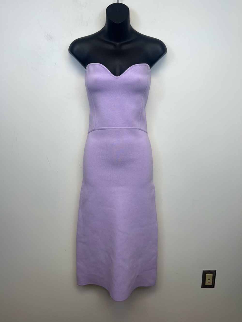 ZARA Women’s Chic Lavender Strapless Midi Dress with Hook Eye back Size M